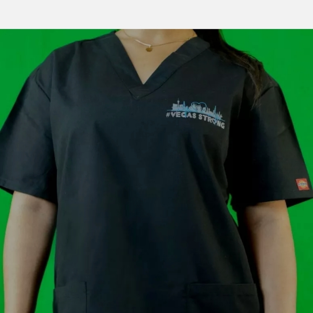 NWT Womens Dickies Scrub Top #Vegasstrong